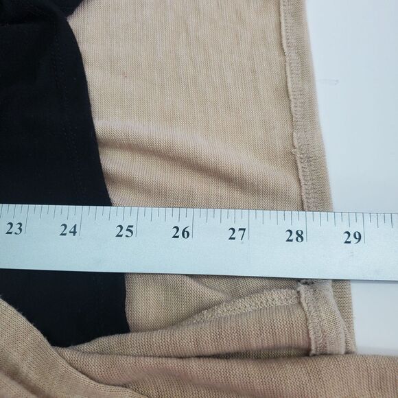 Kim Rogers Lagenlook Sweater Womens Large Black Beige Animal Print Scarf - Picture 10 of 11